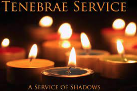 Tomorrow. Good Friday at 6:30pm. Tenebrae Service in the Sanctuary
